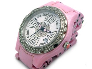 ELINI Dove Pink Ceramic Diamond Bezel PK13409T 37mm