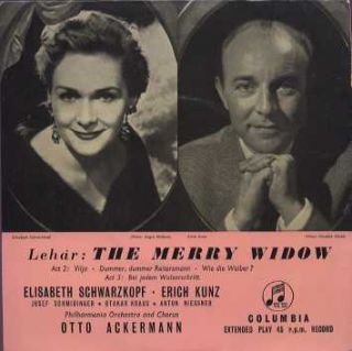 Elisabeth Schwarzkopf Erich Kunz The Merry Widow UK 7 Single SEL1559