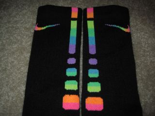  Custom Rainbow Nike Elite Socks Sz Large 8 12