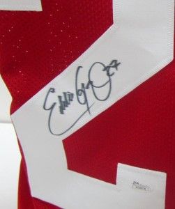 Eddie George Signed Ohio State Buckeyes Custom Red Jersey JSA