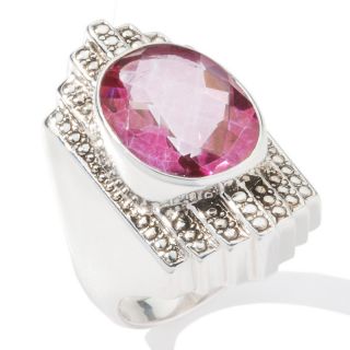 Nicky Butler 6.75ct Pink Quartz Sterling Silver Deco Solitaire Ring