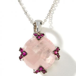 Opulent Opaques Opulent Opaques 11.28ct Rose Quartz and Ruby Sterling