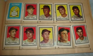 1962 Topps Baseball Stamp Album w/ 60% Stamps Mantle Clemente Koufax