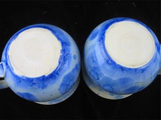 Crystalline Glazed Blue Mugs Pottery Edgecomb Potters