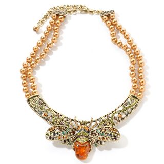 Heidi Daus Bee Jeweled Beaded 16 1/4 Bib Necklace