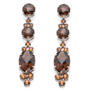 Sima K 16.9ct Smoky Quartz and Gemstone Sterling Silver Earrings at