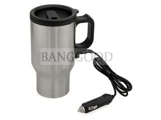  Stainless Steel 12V Van Car Coffee Tea Heating Heated Cup Mug New