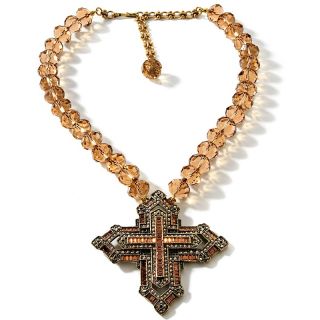 Heidi Daus Commanding Cross Beaded 17 Necklace