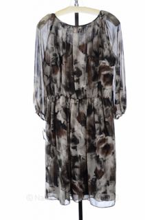 Ellen Tracy 8 M Multi Polyester 3 4 Sleeve Flowy Tunic Dress $130