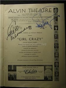 1930 Ethel Merman Ginger Rogers Girl Crazy Signed Alvin Theatre
