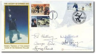 First Day Cover Everest Signed Edmund Hillary Band Lowe Westmacott