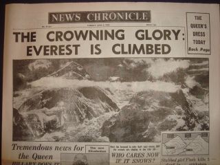 LX2 Edmund Hillary Reaches Summit Everest June 2 1953 Reprinted