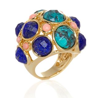Jewelry Rings Gemstone CL by Design Dome Shaped Multigem Cluster