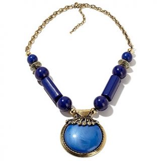  Amanda Collection Royal Colombo Bronzetone Blue 26 Drop Necklace