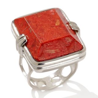 Jewelry Rings Gemstone Jay King Orange and Red Coral Ring