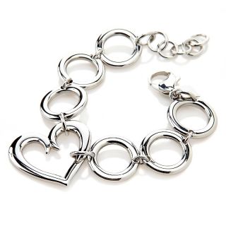 stately steel heart and circle link 7 12 bracelet d 20120622032004243
