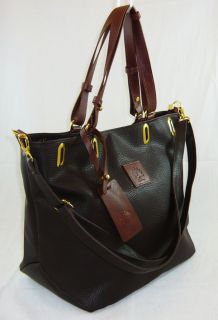 Brown Leather Hobo Tote Shoulder Handbag Purse
