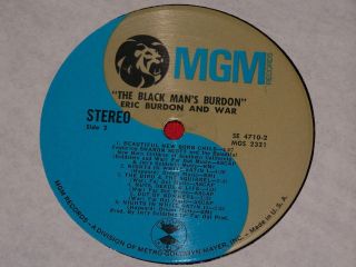 Eric Burdon War Black Mans Burdon MGM 2LP Near Mint