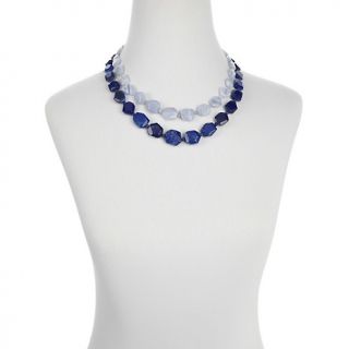 Jay King 2 Strand Lapis and Blue Lace Agate Beaded Necklace