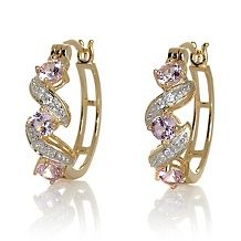 victoria wieck pink sapphire and absolute pave hoops $ 37 95 $ 49 95