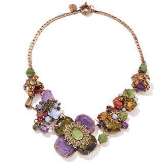 IMAN IMAN Global Chic Holiday Glam Multicolor Floral Necklace