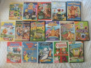 Lot of 16 DVDs Elmos World Teddy Ruxpin Casper Spongebob Barney More