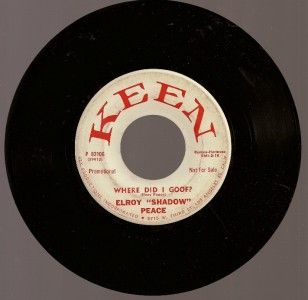 1959 WLP Elroy Shadow Peace Yeah Baby Where Did I Goof Vinyl 45 Keen