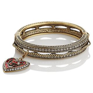 Heidi Daus Charming Solution Bangle Bracelet with Heart Charm   Sin