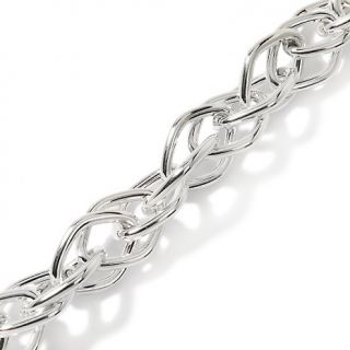 La dea Bendata Polished Fancy Link Sterling Silver 7 3/4 Bracelet at