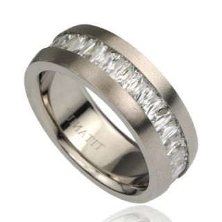  other listings 8mm titanium emerald cut cz eternity wedding ring new