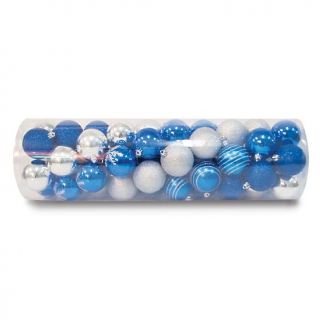 Set of 50 Shatterproof Christmas Ornaments   Blue and Silver