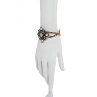 Studio Barse Turquoise and Aquamarine Bronze 7 Cuff Bracelet