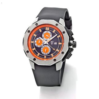 Timepieces by Randy Jackson Mens Dodecagon Rubber Strap Watch