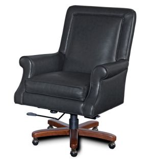 Gray Leather Executive Office Swivel Chair SS EC357 097