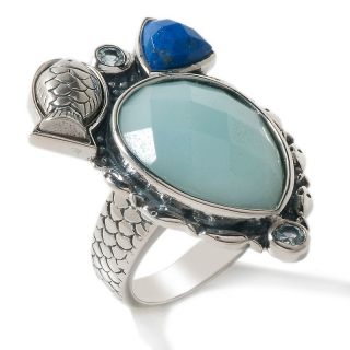 Statements by Amy Kahn Russell Multigemstone Fish Sterling Silver R
