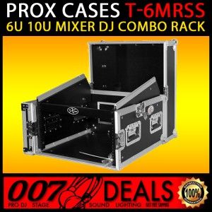 Prox 6 Space Amp 10 Slanted Top 6U 10U Mixer DJ Combo Rack Flight Case