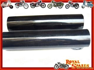 Early Enfield Fork Cover Tubes Metal Black 124563 New