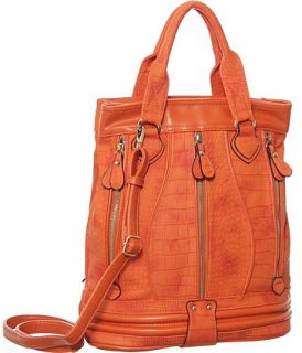 orange tall croco evanna crossbody tote fit inside view rear view top