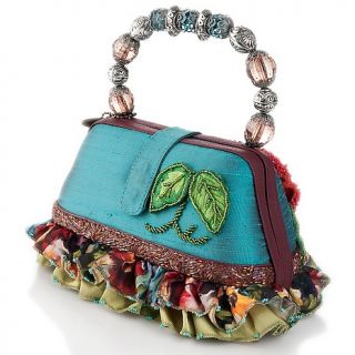 Mary Frances Bali Floral Bag with Beaded Handle