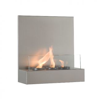 Colin Cowie Stainless Steel and Glass Wall Mount Fireplace