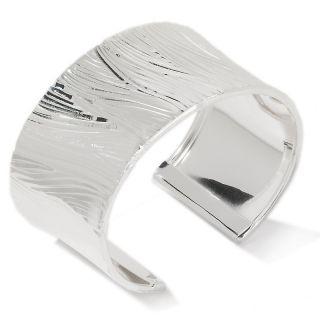 La dea Bendata Sterling Silver Textured Cuff Bracelet at