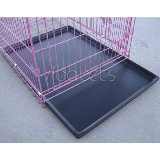 42 3 Door Pink Folding Dog Crate Cage Kennel Three 2