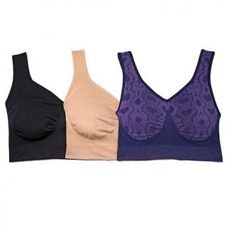 Rhonda Shear Comfort Support Ahh Bra 3 pack with Removable Pads at