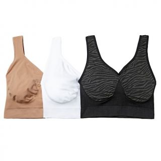 Rhonda Shear Comfort Support Ahh Bra 3 pack with Removable Pads at