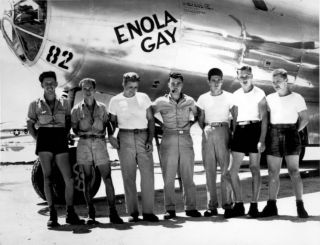 Enola Gay WW2 Little Boy Atomic Bomb Signed by Dutch Van Kirk Desk