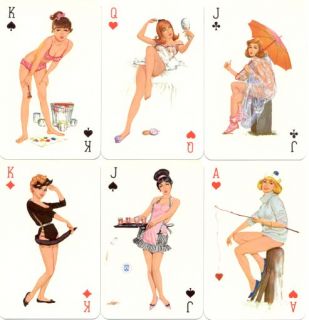 Vintage German Drawn Pin Up Playing Cards Schmid 1960S