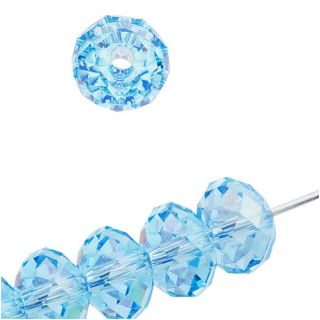 Swarovski Elements Crystal Rondelle Beads 5040 6mm Aquamarine AB 10