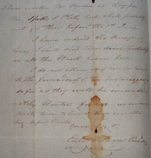 1836 AMERICAN RAILROAD PRESIDENT LETTER  Concerning the building of a