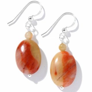Jay King Sunset Red Stone Sterling Silver Drop Earrings at