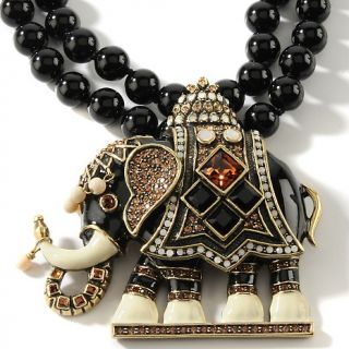Heidi Daus Michelles Majestic Mr. Elephante Beaded Drop Necklace at